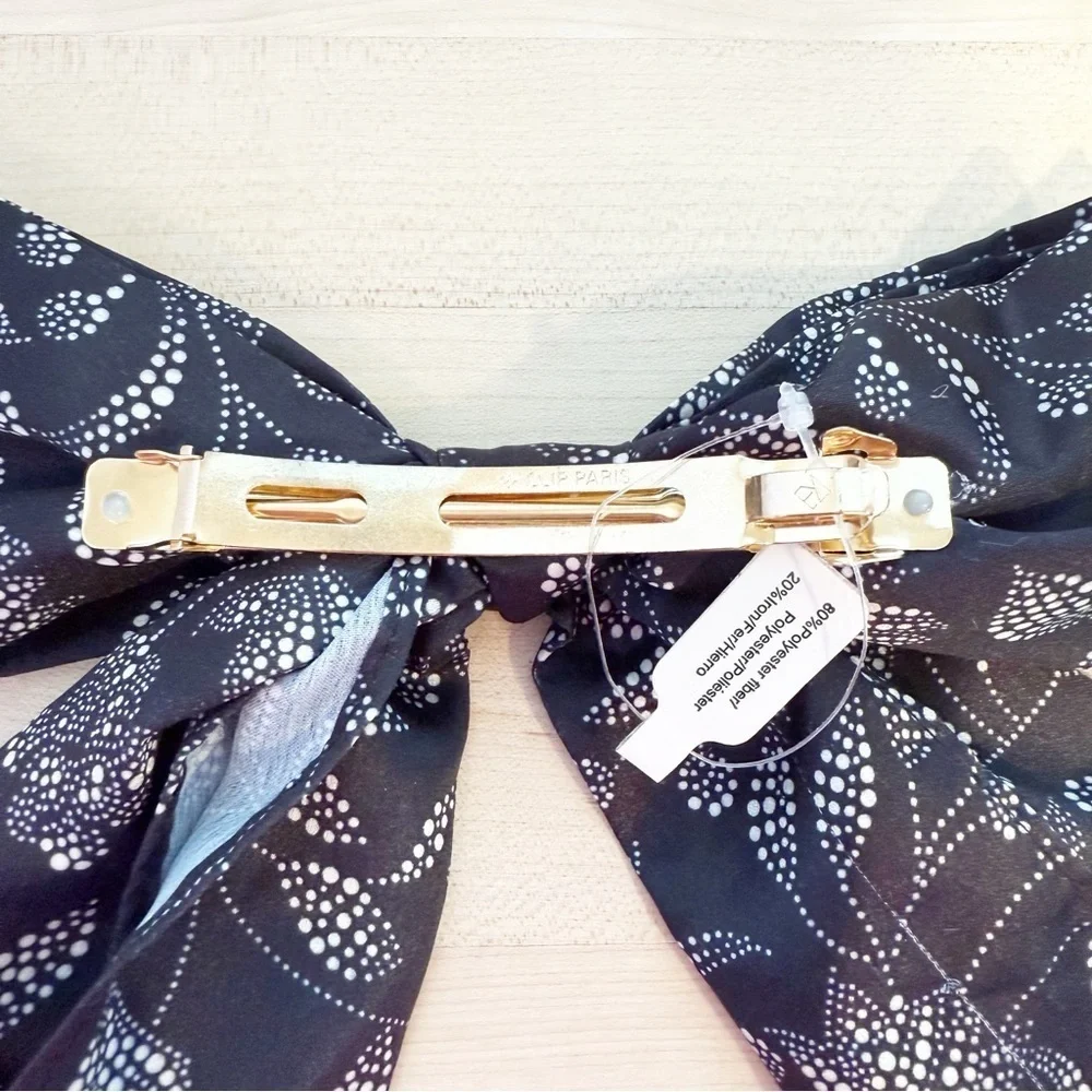 ANTHROPOLOGIE Oversized Black Hair Bow Barrette NEW
